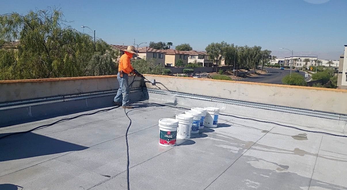 Gallery photos for Flat Roof Coating with Silicone Elastomeric in Action: Image #8
