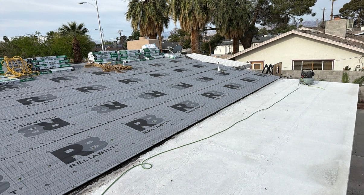 Gallery photos for Full Shingle Reroof and Flat Roof Seal Coat Done Right: Image #4