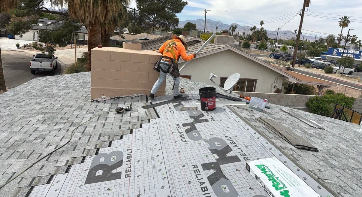 Gallery photos for Full Shingle Reroof and Flat Roof Seal Coat Done Right: Image #6